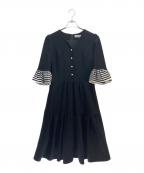 BORDERS at BALCONYボーダーズアットバルコニー）の古着「BORDERS at BALCONY ウールジャージドレス」｜ブラック