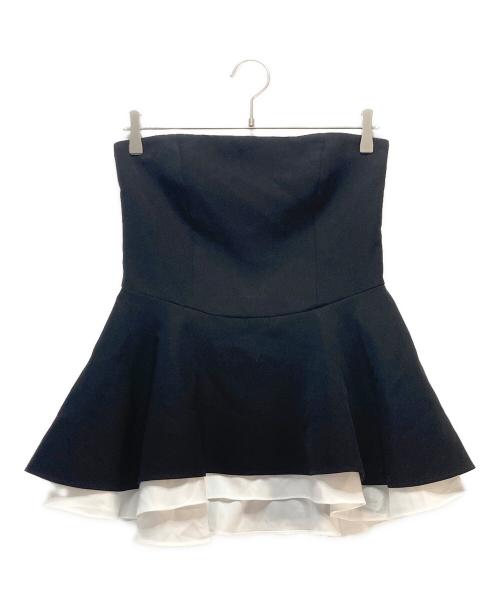 BORDERS at BALCONY（ボーダーズアットバルコニー）BORDERS at BALCONY (ボーダーズアットバルコニー) BORDERS at BALCONY ペプラムベアトップ ブラック サイズ:38の古着・服飾アイテム