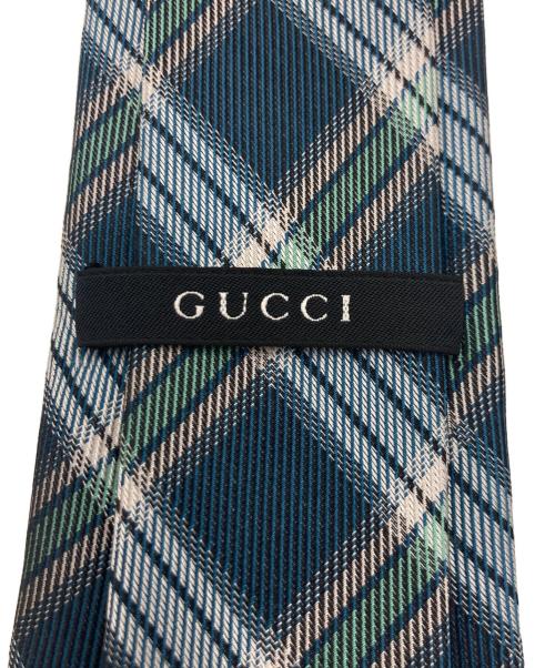 GUCCI（グッチ）GUCCI (グッチ) ネクタイ ネイビー×グリーン サイズ:なしの古着・服飾アイテム