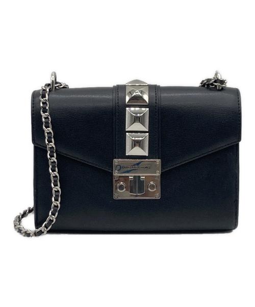 MICHAEL KORS（マイケル・コース）MICHAEL KORS (マイケル・コース) MICHAEL KORS チェーンショルダーバッグ ブラック×シルバーの古着・服飾アイテム