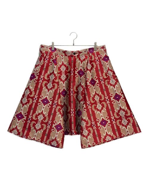 COMME des GARCONS HOMME PLUS（コムデギャルソンオムプリュス）COMME des GARCONS HOMME PLUS (コムデギャルソンオムプリュス) 総柄刺繍ワイドサルエルパンツ レッド サイズ:XLの古着・服飾アイテム