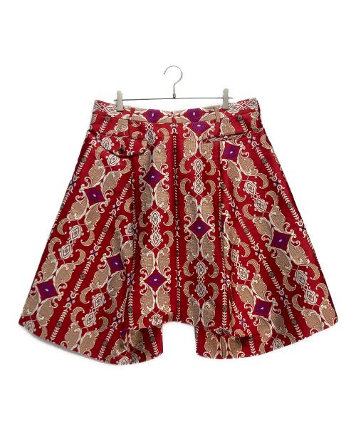 COMME des GARCONS HOMME PLUS（コムデギャルソンオムプリュス）COMME des GARCONS HOMME PLUS (コムデギャルソンオムプリュス) 総柄刺繍ワイドサルエルパンツ レッド サイズ:XLの古着・服飾アイテム