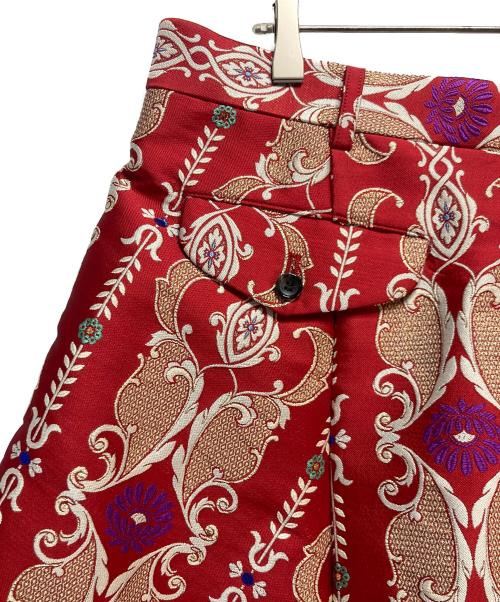 COMME des GARCONS HOMME PLUS（コムデギャルソンオムプリュス）COMME des GARCONS HOMME PLUS (コムデギャルソンオムプリュス) 総柄刺繍ワイドサルエルパンツ レッド サイズ:XLの古着・服飾アイテム