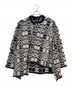 COMME des GARCONS HOMME PLUSコムデギャルソンオムプリュス）の古着「spiral knit pullover 螺旋ニット プルオーバー」｜ホワイト×ブラック