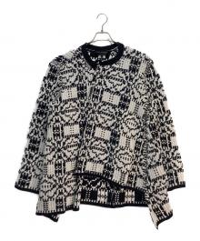 COMME des GARCONS HOMME PLUS（コムデギャルソンオムプリュス）の古着「 spiral knit pullover 螺旋ニット プルオーバー」｜ホワイト×ブラック