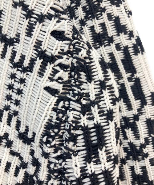 COMME des GARCONS HOMME PLUS（コムデギャルソンオムプリュス）COMME des GARCONS HOMME PLUS (コムデギャルソンオムプリュス)  spiral knit pullover 螺旋ニット プルオーバー ホワイト×ブラック サイズ:Lの古着・服飾アイテム