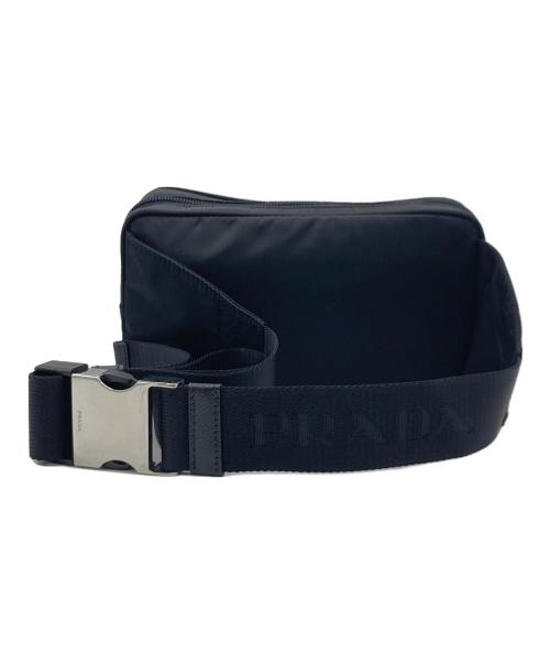 PRADA（プラダ）PRADA (プラダ) PRADA Re-Nylon xサフィアーノレザー ベルトバッグ ブラックの古着・服飾アイテム