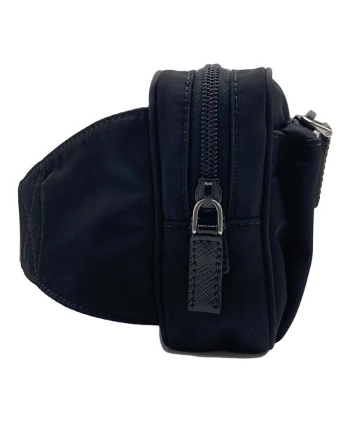 PRADA（プラダ）PRADA (プラダ) PRADA Re-Nylon xサフィアーノレザー ベルトバッグ ブラックの古着・服飾アイテム