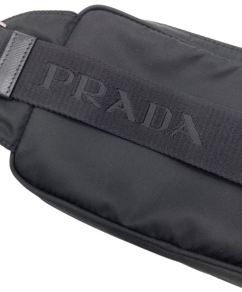 PRADA（プラダ）PRADA (プラダ) PRADA Re-Nylon xサフィアーノレザー ベルトバッグ ブラックの古着・服飾アイテム