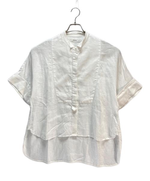 ebure（エブール）ebure (エブール) ebure（エブール）リュクスリネンストライプシャツ ホワイト サイズ:36の古着・服飾アイテム