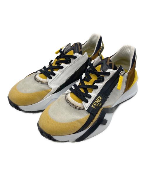 FENDI（フェンディ）FENDI (フェンディ) フロー スニーカー ブラック×イエロー サイズ:26の古着・服飾アイテム