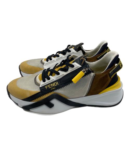 FENDI（フェンディ）FENDI (フェンディ) フロー スニーカー ブラック×イエロー サイズ:26の古着・服飾アイテム