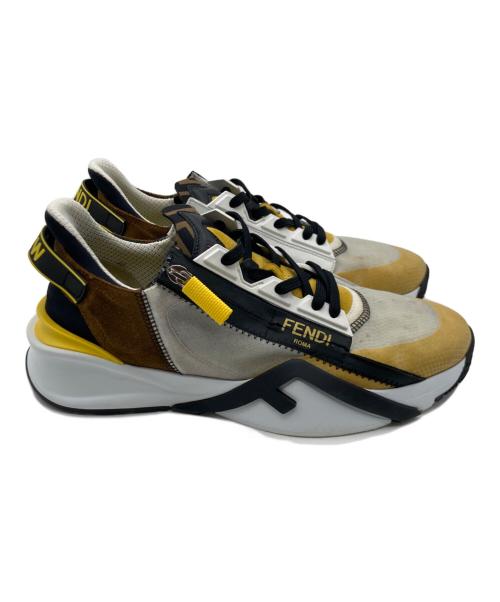 FENDI（フェンディ）FENDI (フェンディ) フロー スニーカー ブラック×イエロー サイズ:26の古着・服飾アイテム