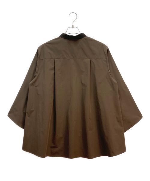 LE PHIL（ル フィル）LE PHIL (ル フィル) ラッフルスリーブブロードブラウス ブラウン サイズ:Fの古着・服飾アイテム