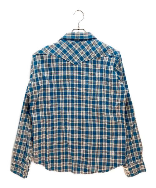 IRON HEART（アイアンハート）IRON HEART (アイアンハート) チェックシャツ ブルー×ホワイト サイズ:XLの古着・服飾アイテム