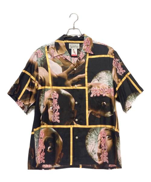 WACKO MARIA（ワコマリア）WACKO MARIA (ワコマリア) WACKO MARIA 凶器の桜 HAWAIIAN SHIRT ブラック×イエロー サイズ:Lの古着・服飾アイテム