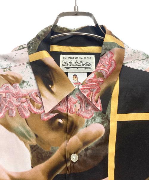 WACKO MARIA（ワコマリア）WACKO MARIA (ワコマリア) WACKO MARIA 凶器の桜 HAWAIIAN SHIRT ブラック×イエロー サイズ:Lの古着・服飾アイテム