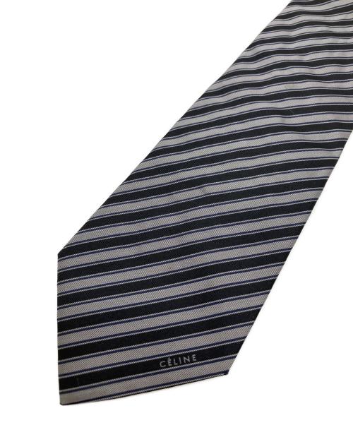 CELINE（セリーヌ）CELINE (セリーヌ) ネクタイ ブラック×グレー サイズ:表記無しの古着・服飾アイテム