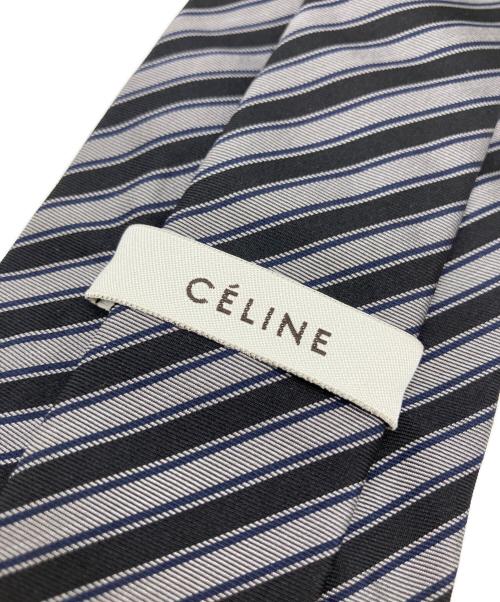 CELINE（セリーヌ）CELINE (セリーヌ) ネクタイ ブラック×グレー サイズ:表記無しの古着・服飾アイテム