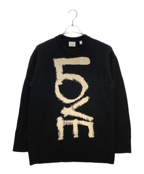 BURBERRY LONDON（バーバリーロンドン）BURBERRY LONDON (バーバリーロンドン) BURBERRY LONDON LOVE オーバーサイズ クルーネックニット ブラック サイズ:XSの古着・服飾アイテム