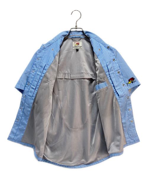 CLAY SMITH（クレイスミス）CLAY SMITH (クレイスミス) LOBOR シャツジャケット ブルー×ホワイト サイズ:Sの古着・服飾アイテム