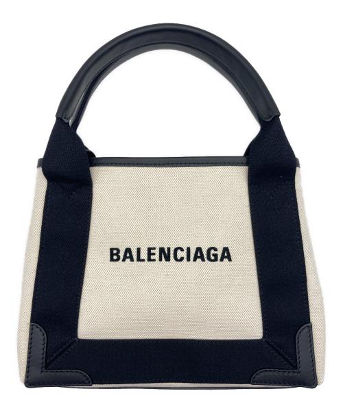 BALENCIAGA（バレンシアガ）BALENCIAGA (バレンシアガ) BALENCIAGA NAVY カバ XS ベージュ×ブラックの古着・服飾アイテム