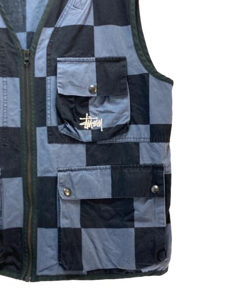 stussy（ステューシー）stussy (ステューシー) stussy ユーティリティベスト ブルー×ネイビー サイズ:Lの古着・服飾アイテム