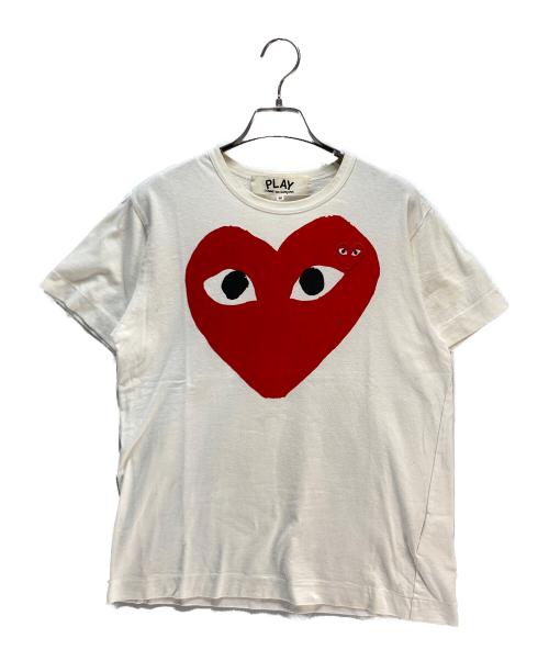 PLAY COMME des GARCONS（プレイコムデギャルソン）PLAY COMME des GARCONS (プレイコムデギャルソン) PLAY COMME des GARCONS（プレイコムデギャルソン）半袖Tシャツ ホワイト×レッド サイズ:Mの古着・服飾アイテム