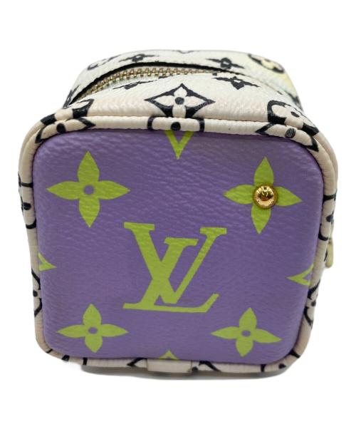 LOUIS VUITTON（ルイ ヴィトン）LOUIS VUITTON (ルイ ヴィトン) ポーチ ポルトモネ・キューブ ホワイト×パープルの古着・服飾アイテム