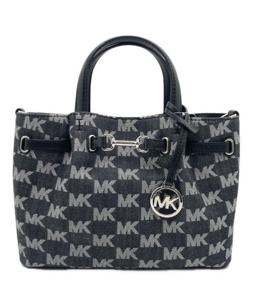 MICHAEL KORS（マイケル・コース）MICHAEL KORS (マイケル・コース) CARSON センタージップ サッチェル スモール MKシグネチャー ブラック×ホワイトの古着・服飾アイテム
