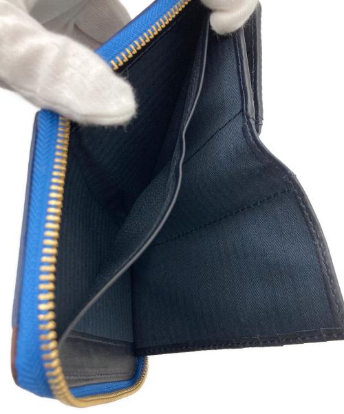 NELD（ネルド）NELD (ネルド) NELD（ネルド）ラウンドファスナー財布 ネイビー×ブラウン サイズ:なしの古着・服飾アイテム