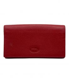 LONGCHAMP（ロンシャン）の古着「LONGCHAMP 二つ折り 長財布」｜レッド