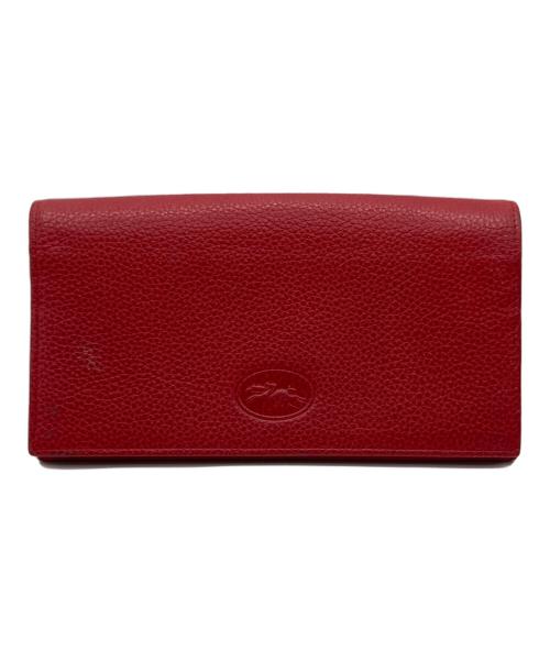 LONGCHAMP（ロンシャン）LONGCHAMP (ロンシャン) LONGCHAMP 二つ折り 長財布 レッドの古着・服飾アイテム