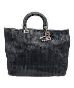 Christian Diorクリスチャン ディオール）の古着「Christian Dior（クリスチャンディオール）レザーメッシュハンドバッグ」｜ブラック