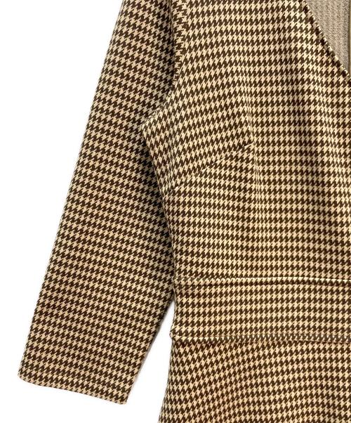 LAUREN RALPH LAUREN（ローレン ラルフ ローレン）LAUREN RALPH LAUREN (ローレン ラルフ ローレン) 千鳥格子柄 カシュクールワンピース カーキ×ブラウン サイズ:Mの古着・服飾アイテム