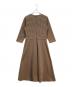 LAUREN RALPH LAUREN (ローレン ラルフ ローレン) 千鳥格子柄 カシュクールワンピース カーキ×ブラウン サイズ:M：7000円