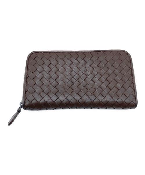 BOTTEGA VENETA（ボッテガベネタ）BOTTEGA VENETA (ボッテガベネタ) イントレチャート長財布 ブラウンの古着・服飾アイテム