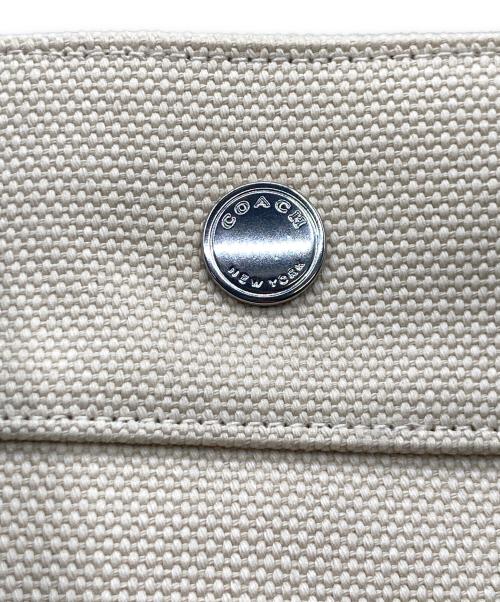 COACH（コーチ）COACH (コーチ) COACH キャンバス トートバッグ アイボリー×ネイビーの古着・服飾アイテム