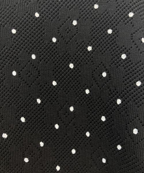 crinkle crinkle crinkle（クリンクル クリンクル クリンクル）crinkle crinkle crinkle (クリンクル クリンクル クリンクル) ドットコットンカーディガン ブラック×ホワイト サイズ:Fの古着・服飾アイテム
