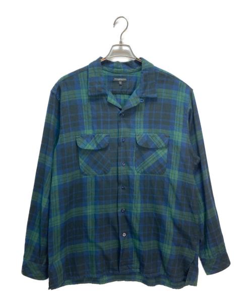 Engineered Garments（エンジニアド ガーメンツ）Engineered Garments (エンジニアド ガーメンツ) 長袖シャツ グリーン×ネイビー サイズ:Lの古着・服飾アイテム