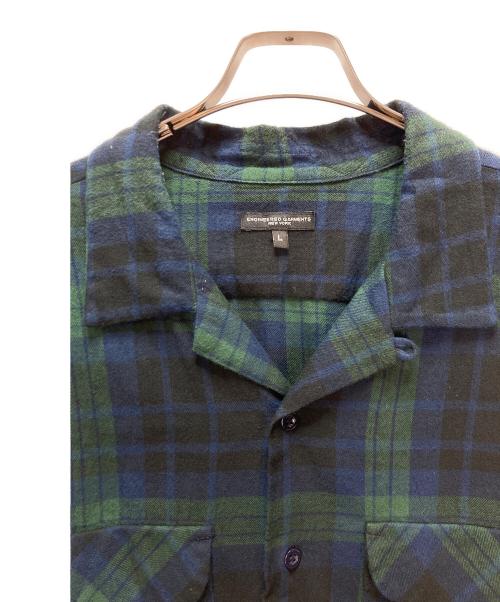 Engineered Garments（エンジニアド ガーメンツ）Engineered Garments (エンジニアド ガーメンツ) 長袖シャツ グリーン×ネイビー サイズ:Lの古着・服飾アイテム