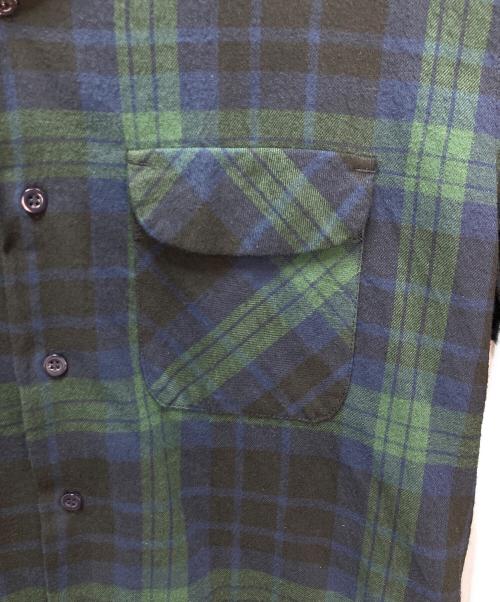 Engineered Garments（エンジニアド ガーメンツ）Engineered Garments (エンジニアド ガーメンツ) 長袖シャツ グリーン×ネイビー サイズ:Lの古着・服飾アイテム