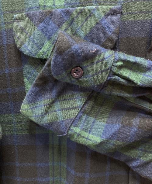 Engineered Garments（エンジニアド ガーメンツ）Engineered Garments (エンジニアド ガーメンツ) 長袖シャツ グリーン×ネイビー サイズ:Lの古着・服飾アイテム