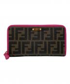 FENDIフェンディ）の古着「FENDI 長財布」｜ブラウン×ピンク