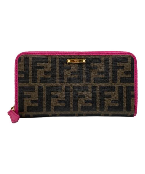 FENDI（フェンディ）FENDI (フェンディ) FENDI 長財布 ブラウン×ピンクの古着・服飾アイテム