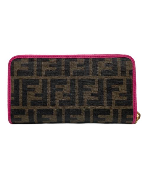 FENDI（フェンディ）FENDI (フェンディ) FENDI 長財布 ブラウン×ピンクの古着・服飾アイテム