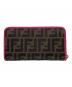 FENDI (フェンディ) FENDI 長財布 ブラウン×ピンク：9000円