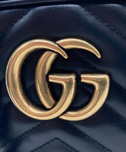 GUCCI（グッチ）GUCCI (グッチ) GUCCI（グッチ）GGマーモント スモールカメラバッグ ブラックの古着・服飾アイテム