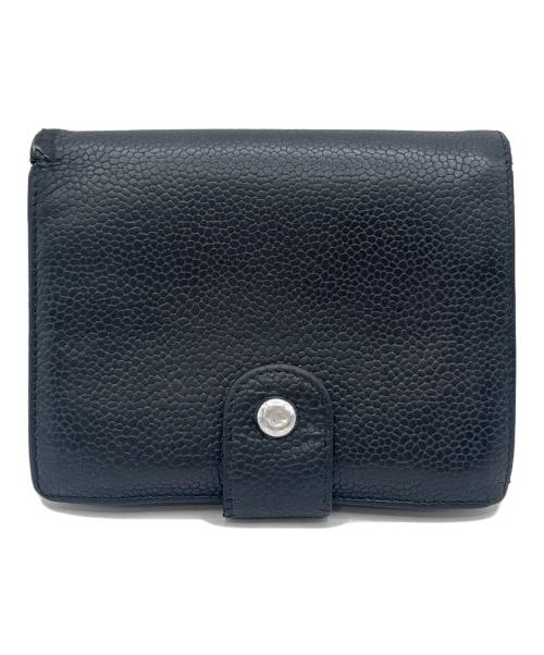 CHANEL（シャネル）CHANEL (シャネル) CHANEL ココマーク 2つ折り財布 ブラックの古着・服飾アイテム