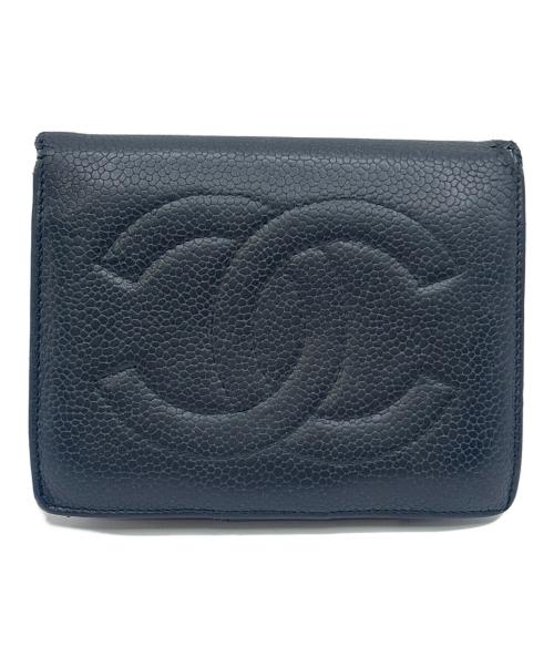 CHANEL（シャネル）CHANEL (シャネル) CHANEL ココマーク 2つ折り財布 ブラックの古着・服飾アイテム